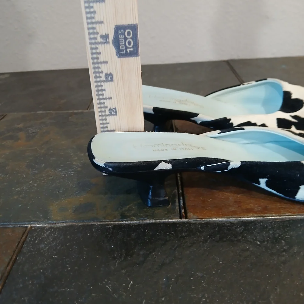 Bloomingdale Women's Mules 4.5 Cow Print Italy - Picture 13 of 13